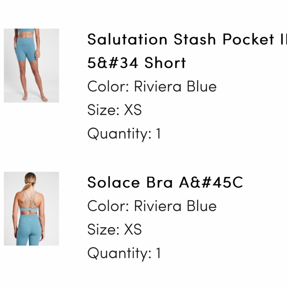 Athleta set in Riveria Blue